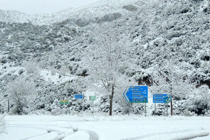 Εικόνες από τη χιονισμένη Γορτυνία! elliniko
