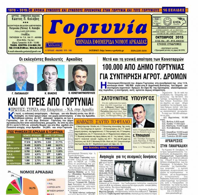 Η “Γορτυνία” του Οκτωβρίου 2015! oktovrios 2015