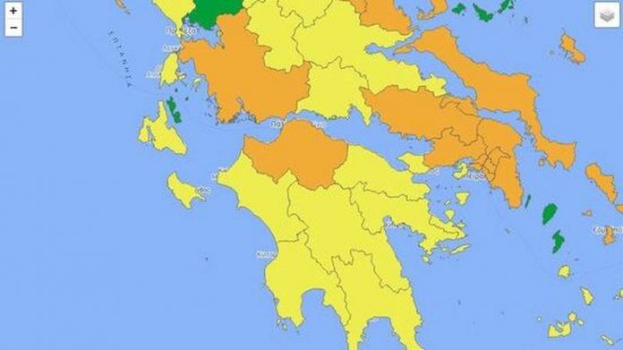 Ο νέος επιδημιολογικός χάρτης της χώρας- Στο “κίτρινο” η Αρκαδία