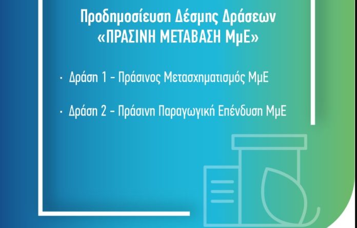 Προκήρυξη Δέσμης Δράσεων «Πράσινη Μετάβαση ΜμΕ»